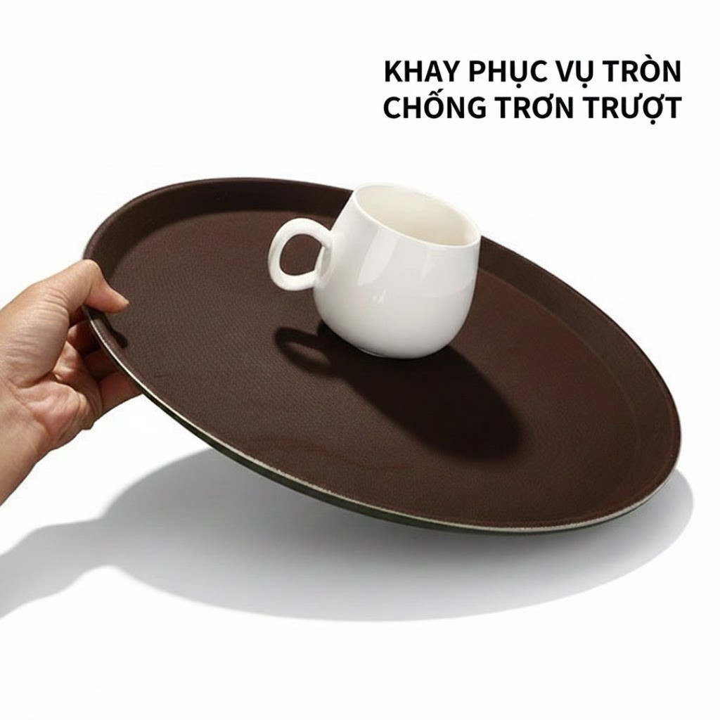 (Sỉ) Khay Phục Vụ Tròn Chống Trượt Cao Cấp Nhiều Size 28Cm, 36Cm, 40Cm Chuyên Nhà Hàng
