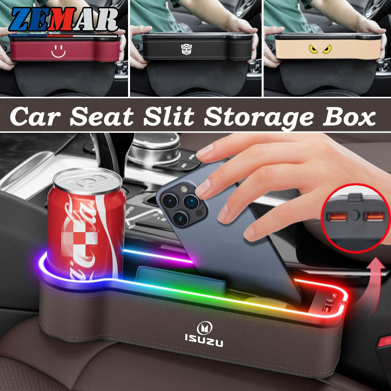 ISUZU LED Ghế Ô Tô Khe Hộp Bảo Quản Có Cổng Sạc Đôi Ghế Bên Khoảng Cách Hộp Dành Cho ISUZU Dmax Pant