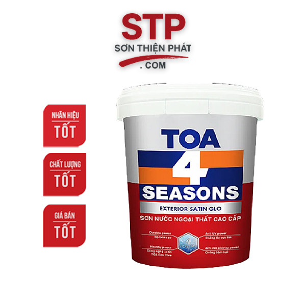 Sơn nước ngoại thất siêu bóng TOA 4 Seasons Satin Glo High Sheen -  Chống thấm, rêu mốc