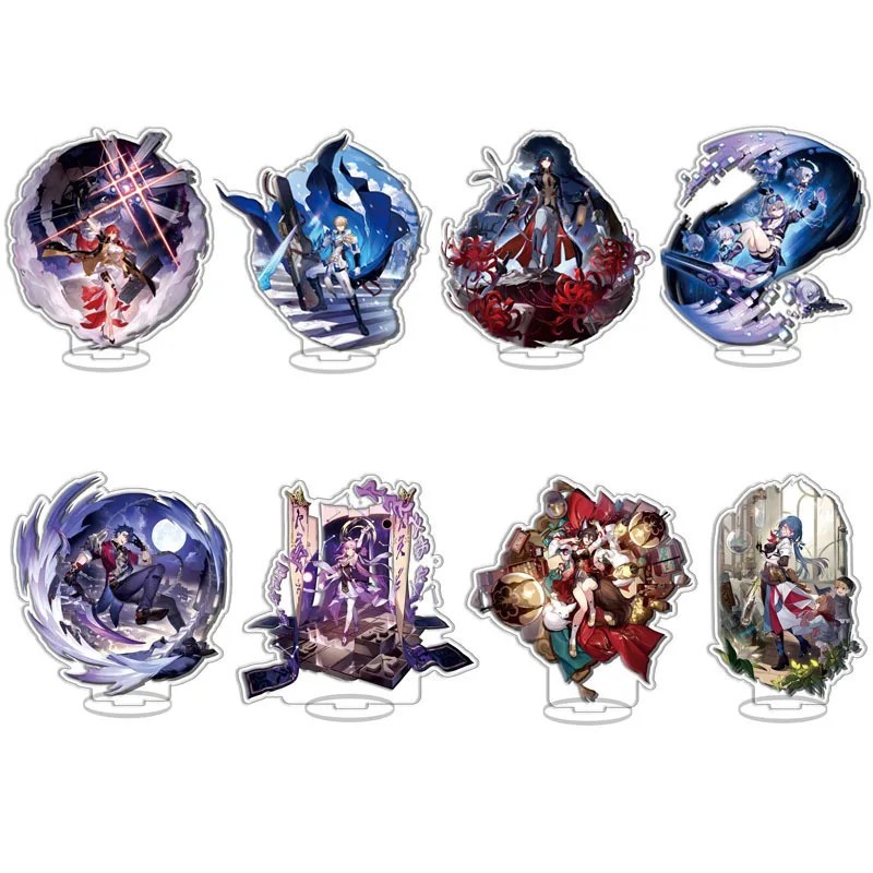 Standee Honkai Star Rail Mô Hình Mica Trang Trí Bàn Học Nhân Vật Elysia Blade Silver Wolf Fu Xuan Fi