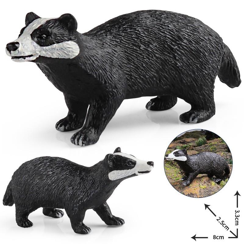 Mô Phỏng Động Vật Đồ Chơi Mô Hình Châu Âu Badger Chó Badger Weasel Nhánh Badger Weasel Trẻ Em Nhận T