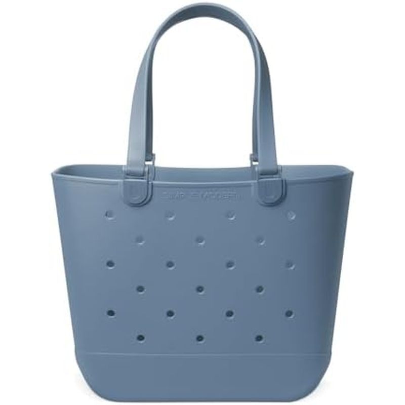 arge Beach Bag | Waterproof Getaway Rubber Tote with Zipper Pocket for Travel, Pool, Boat, Groceries
