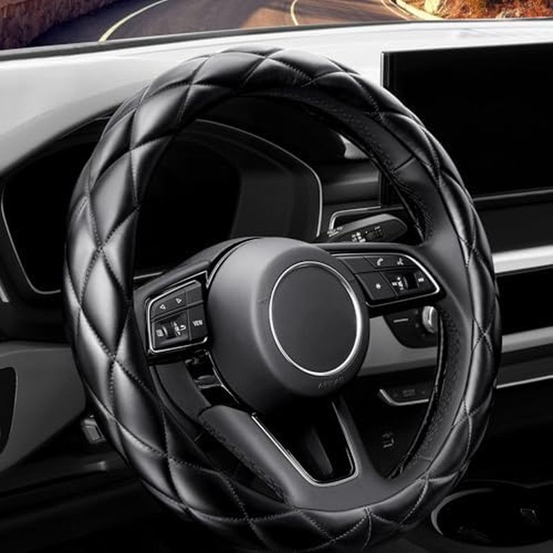 YHONGJT Vỏ Vô Lăng Da Microfiber Mềm, Đa Năng 15 Inch Dành Cho Nữ Bé Gái, Xe Phù Hợp, Sedan, SUV, Va