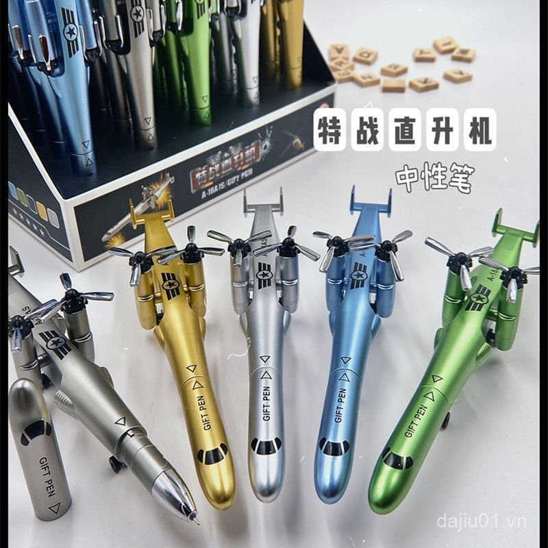 ⭐⭐Chiến Tranh Đặc Biệt Bút Trực Thăng Sáng Tạo Máy Bay Bút Gel Vũ Khí Quân Sự Máy Bay Trực Thăng Học