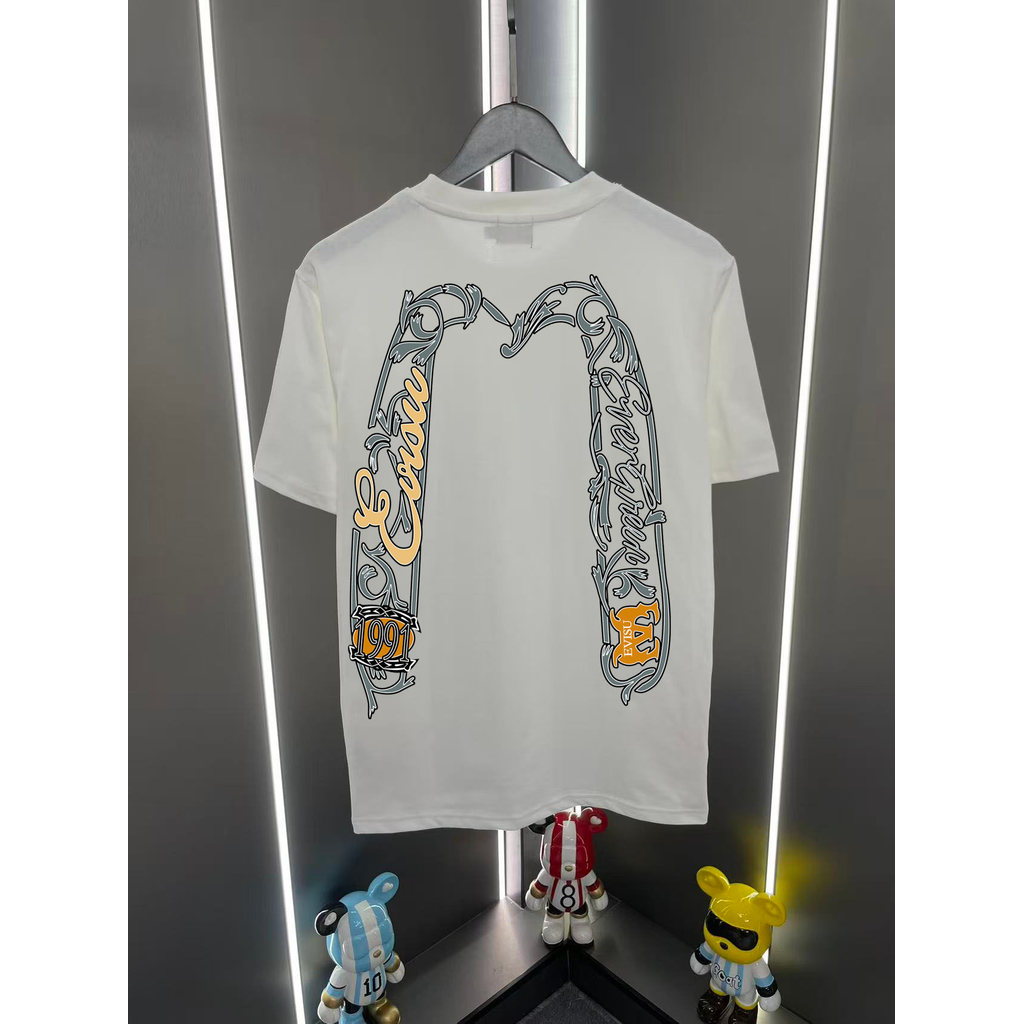 Evisu / Thần Tài 2026 Cổ Tròn Cổ Điển Áo Thun Ngắn Tay Nam Nữ Phong Cách Bên Trong Vai Đáy Áo Sơ Mi 