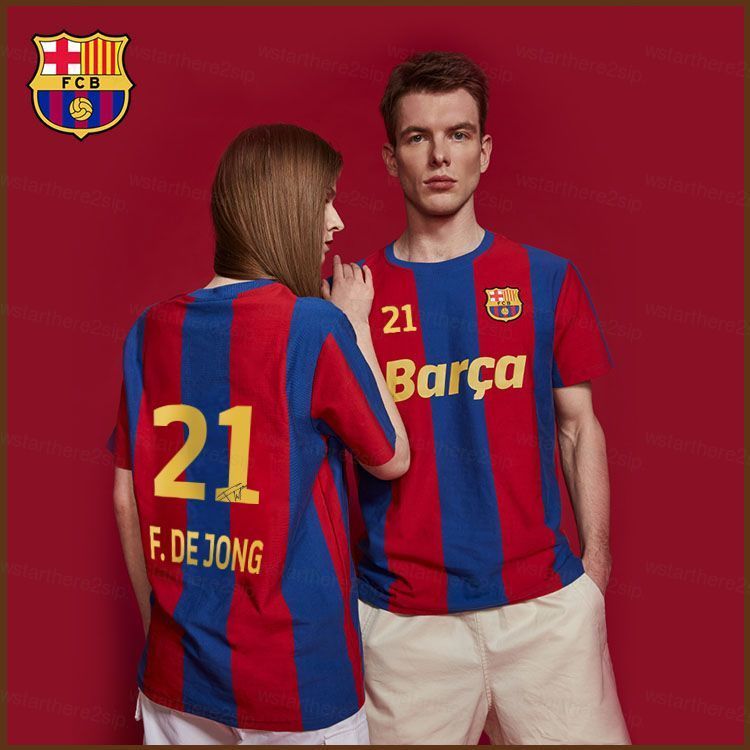 Áo bóng đá Barcelona F.C. Fan FCB - Phong cách áo thun thể thao cho cặp đôi, in hình các ngôi sao nh