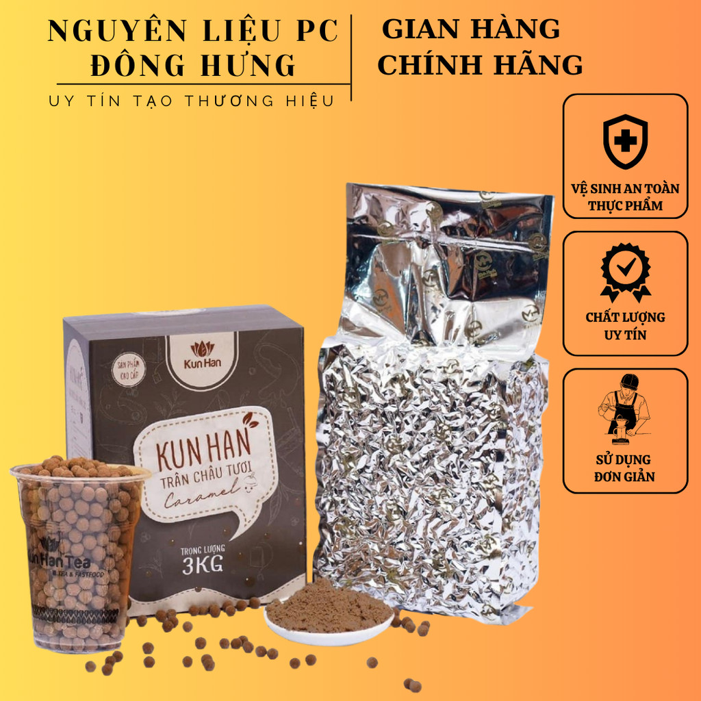 trân châu tươi Caramel KUNHAN,trân châu nấu