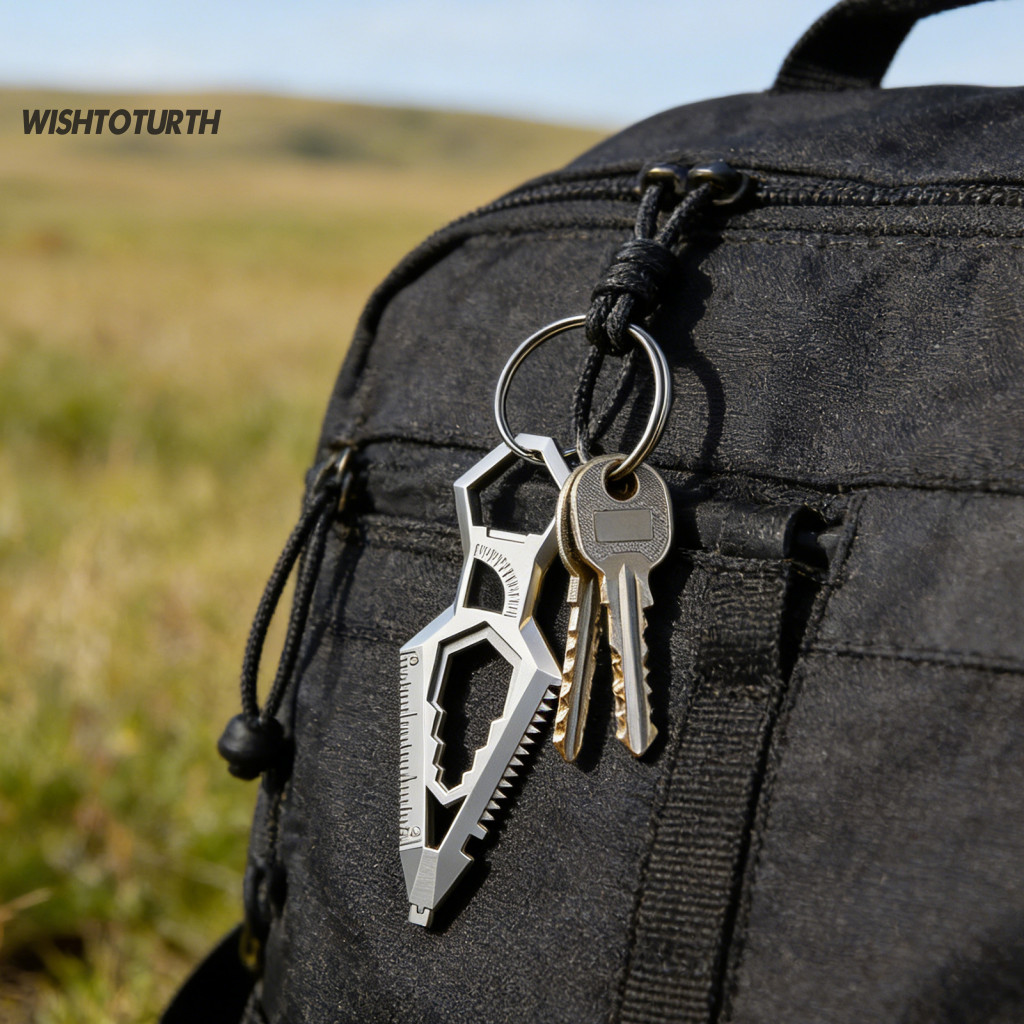 ☼Móc khóa WT 9 trong 1 Edc Multi Tool 1 hoặc 2 chiếc Thép không gỉ 9 trong 1 Móc khóa đa chức năng E