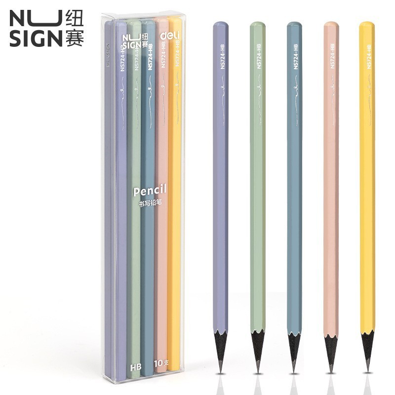 Deli NS724 NS724 NS724 Thùng Màu Than Chì HB / 2B Bút Chì Học Sinh Tiểu Học Mẫu Giáo Viết Bút Chì Lụ