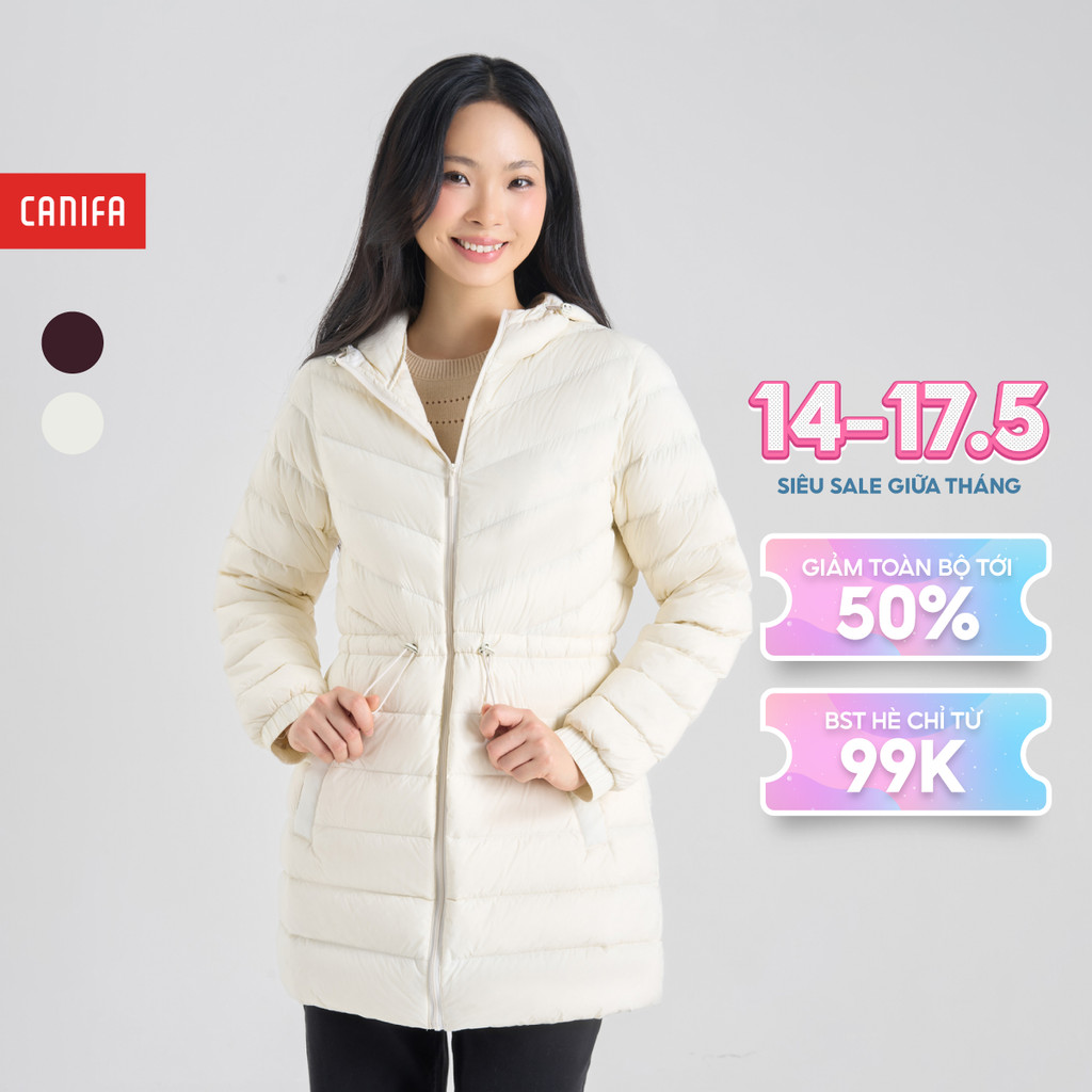 Áo khoác lông vũ nữ dáng dài siêu nhẹ siêu ấm CANIFA 6OT24W010