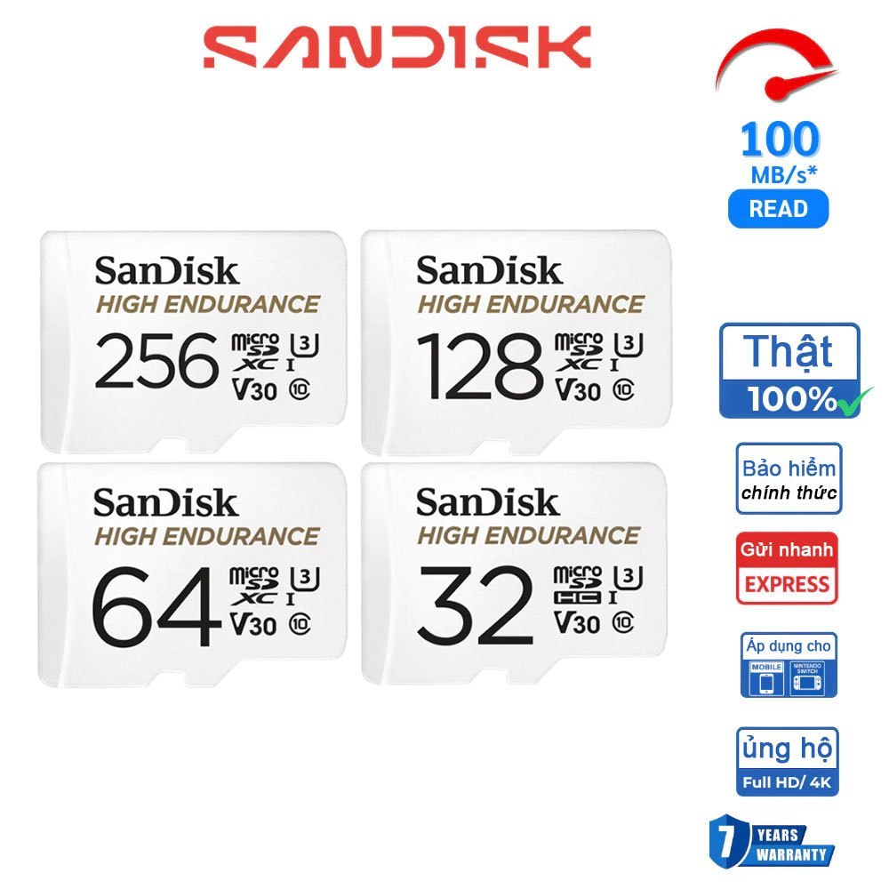 Thẻ nhớ SanDisk High Endurance microSDX SDSQQNR-GN6IA - Bảo hành 24 tháng