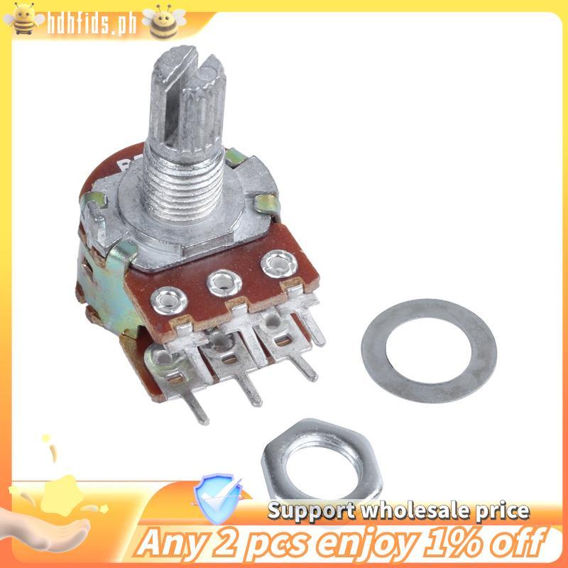 -1 chiếc bạc kim loại B50K 50K ohm 6 chân viền kép Chiết áp 3.8 * 2.8 * 1.7cm