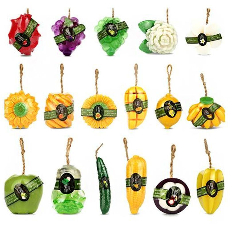 TQ~Thai fruit soap essential oil soap Natural Handmade Soap Flower Gift Skin care, banana, pineapple