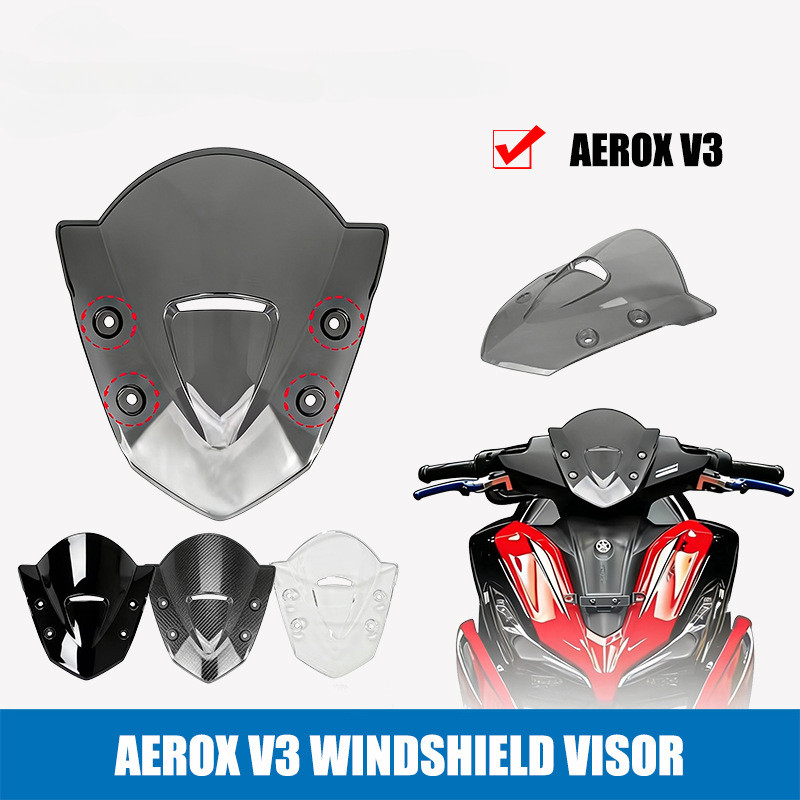 Kính chắn gió cho Yamaha Aerox V3 / NVX155 V3, Tấm chắn gió phía trước ngắn thể thao