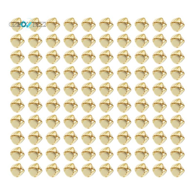 100 Miếng Chuông Jingle, Chuông Jingle Kim Loại 15 Mm Mini Thủ Công Chuông Hạt Cho DIY Vàng