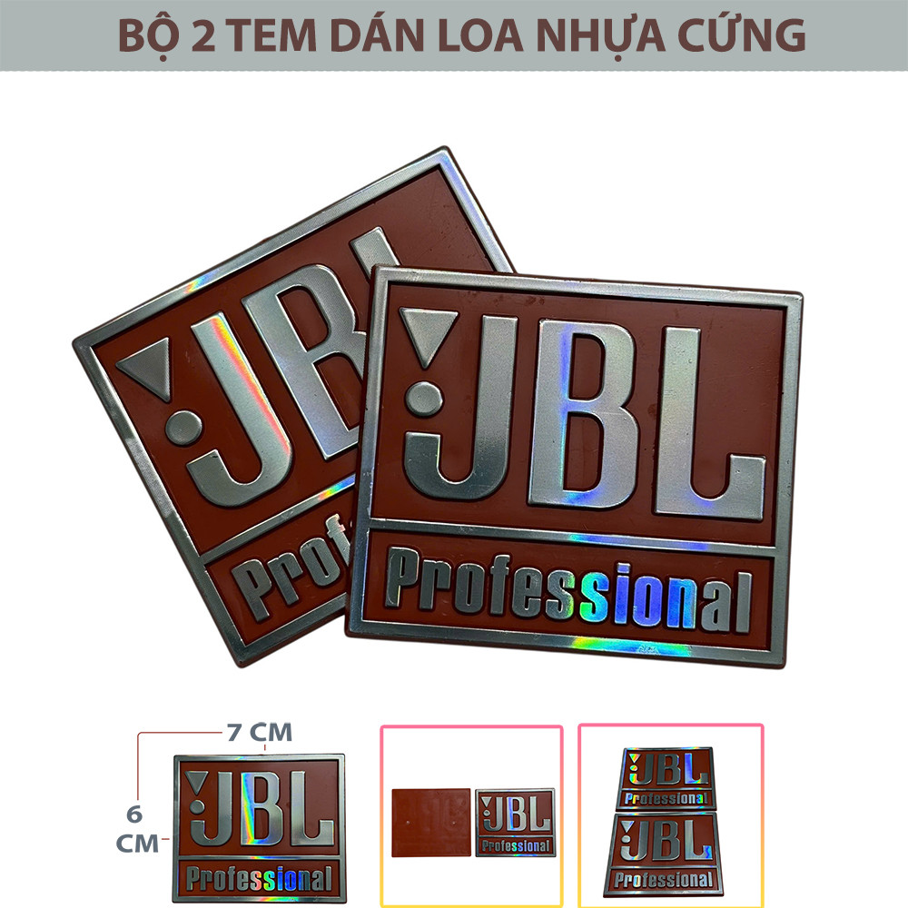 [BỘ 2 TEM] Tem Dán Loa JBL vi tính 6x7 cm nhựa bền đẹp sử dụng cho các dòng loa vi tính, loa bluetoo
