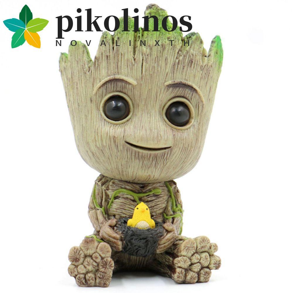 PIKOLINOS Cây Người Groot Mô Hình Ngồi Trẻ Em Đồ Chơi Mini Groot Hình Đồ Chơi Avengers Marvel Mô Hìn