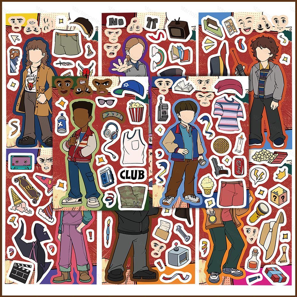 ST3 8 Tờ / bộ Stranger Things 5 Mike Wheeler Dán Graffiti Laptop Hành Lý Chống Thấm Nước Trang Trí T