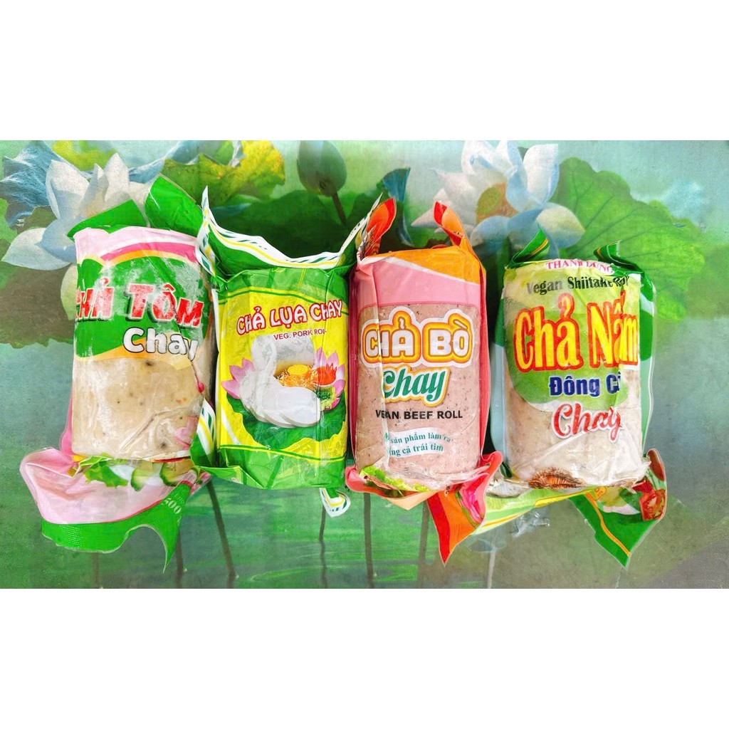 COMBO 4 LOẠI CHẢ THUẦN CHAY ( Chả Lụa - Chả Bò - Chả Tôm - Chả Nấm Đông Cô )