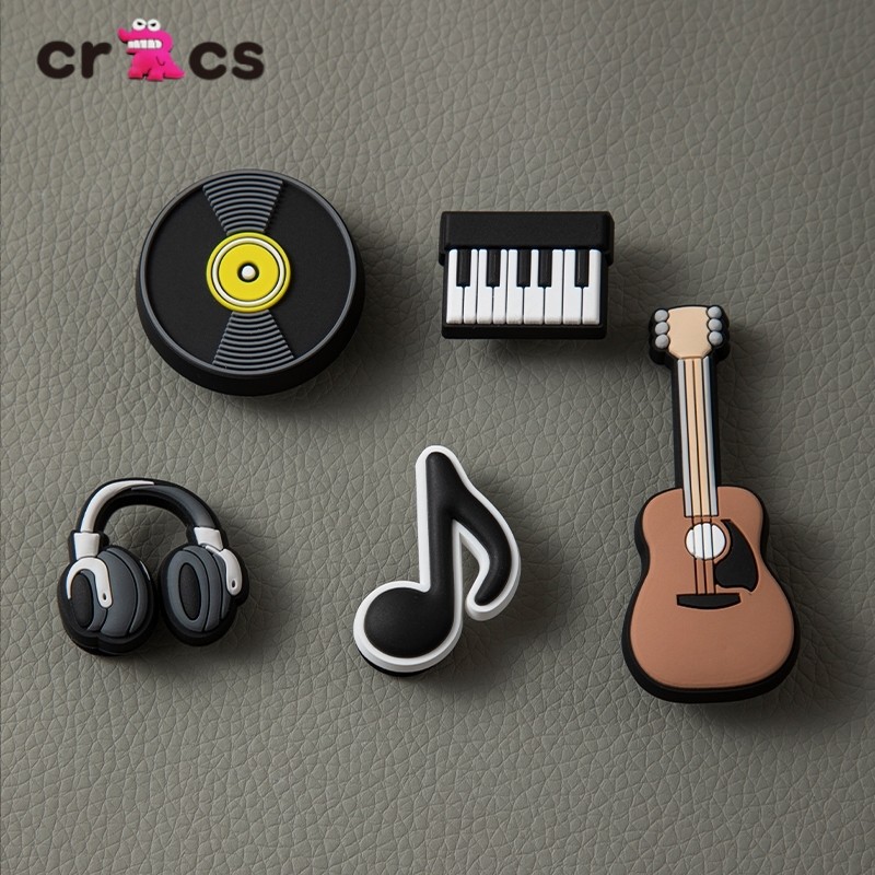 #Charm  Bản Ghi / Âm Nhạc / Đàn Guitar Hình Dép Dán Phụ Kiện Giày Dép Nút Dán Giày Thích Hợp Để Trang Trí Giày