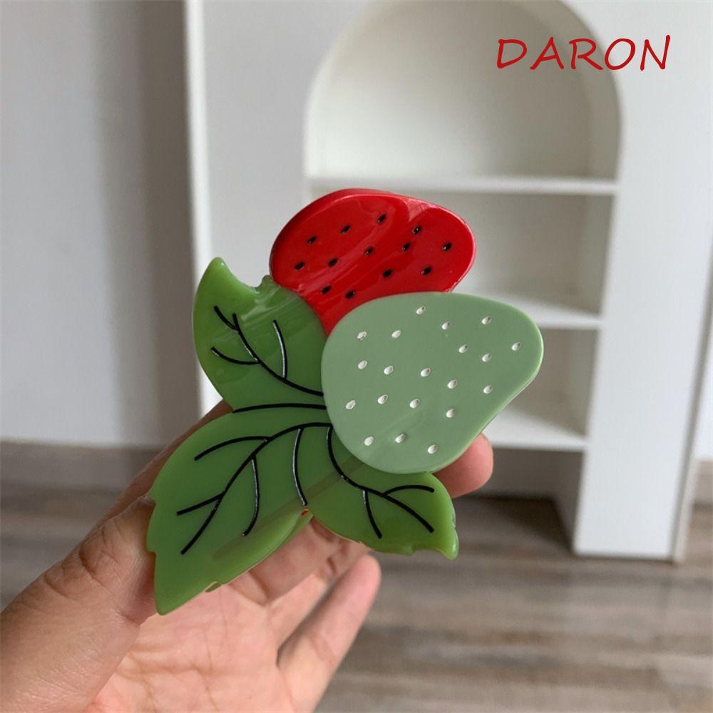 Kẹp tóc DARON Strawberry Acetate, Kẹp tóc dễ thương Kẹp móng vuốt trái cây Acetate, Kẹp tóc tinh tế 