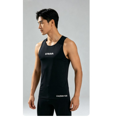 STRAVA unisex áo thể thao ngoài trời cotton 100% không tay dáng rộng