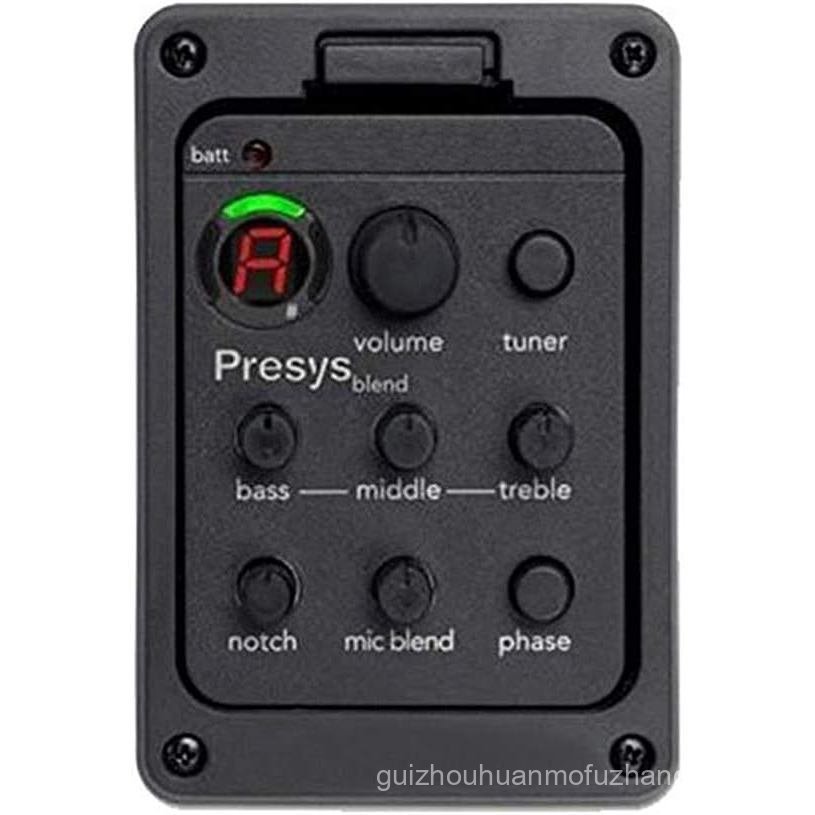 Sakulala Fishman Presys + Onboard Preamp EQ Tuner cho Guitar, Đen