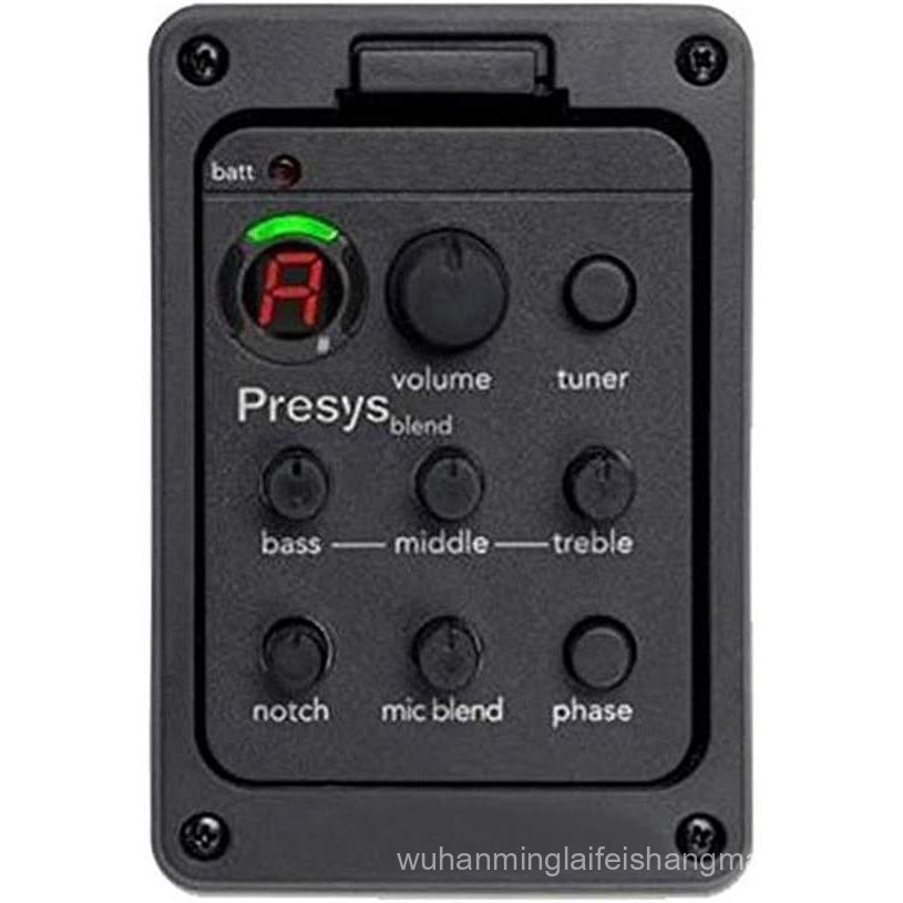 Sakulala Fishman Presys + Onboard Preamp EQ Tuner cho Guitar, Đen