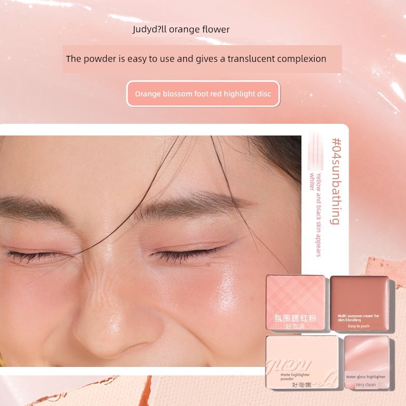 má hồng má hồng kem Judydoll Judydoll Judydoll Blush Đĩa Cao Đĩa Đôi Blush Kem Blush Bảng Màu Mở Rộn