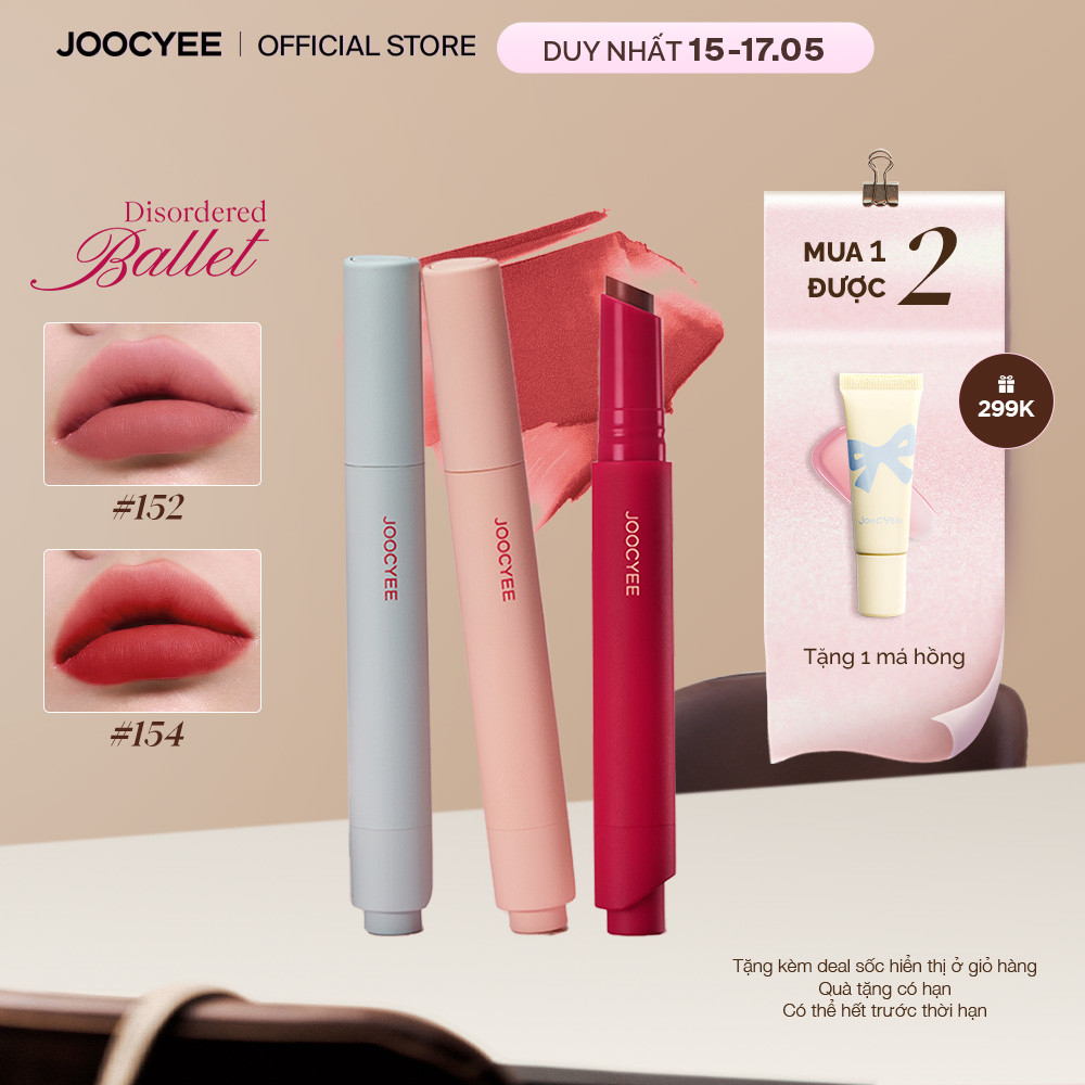[ĐỘC QUYỀN LIVESTREAM] [LIMITED EDITION] Son bấm lì JOOCYEE VELVET ROUGE BALLET EDITION