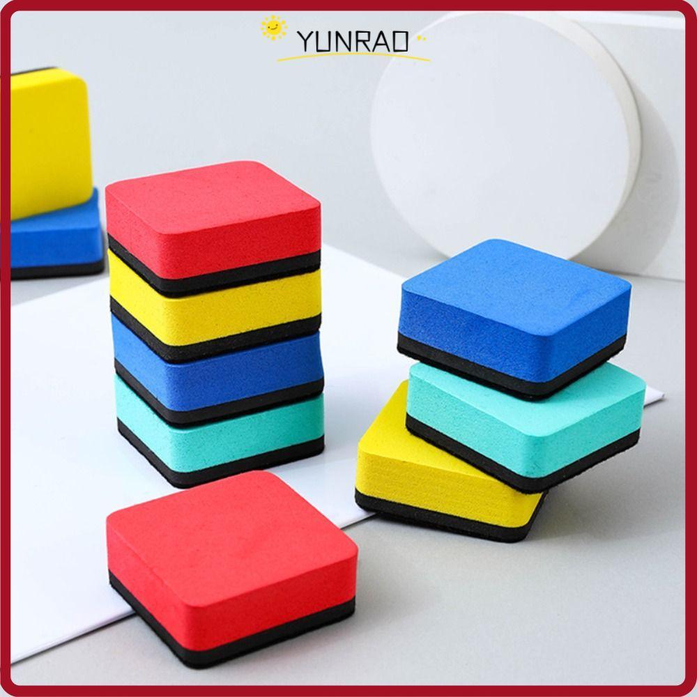 YUNRAO Whiteboard Dry Eraser, Multi-color Square Whiteboard Eraser, Cartoon Chalk Blackboard Wipe Sc
