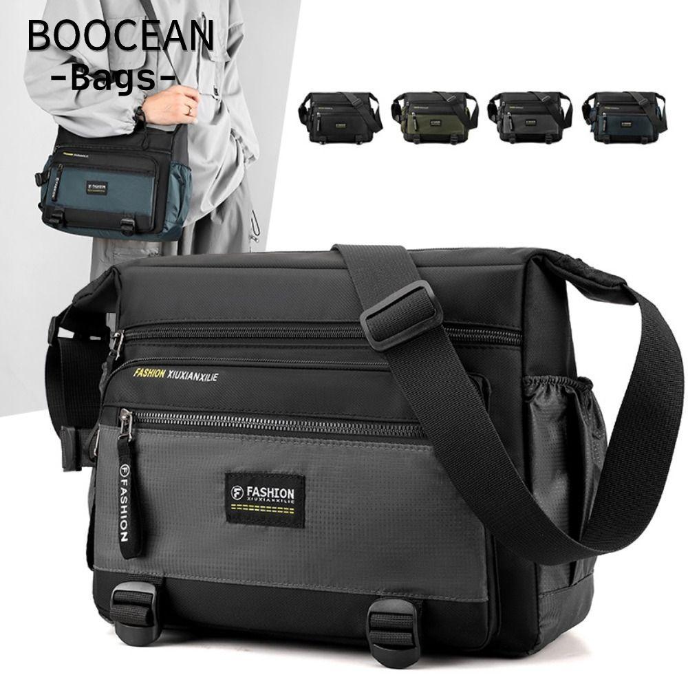 Túi đeo chéo du lịch BOOCEAN, Túi đeo chéo nhiều lớp có dây kéo, Túi lưu trữ Nylon hình vuông dung t