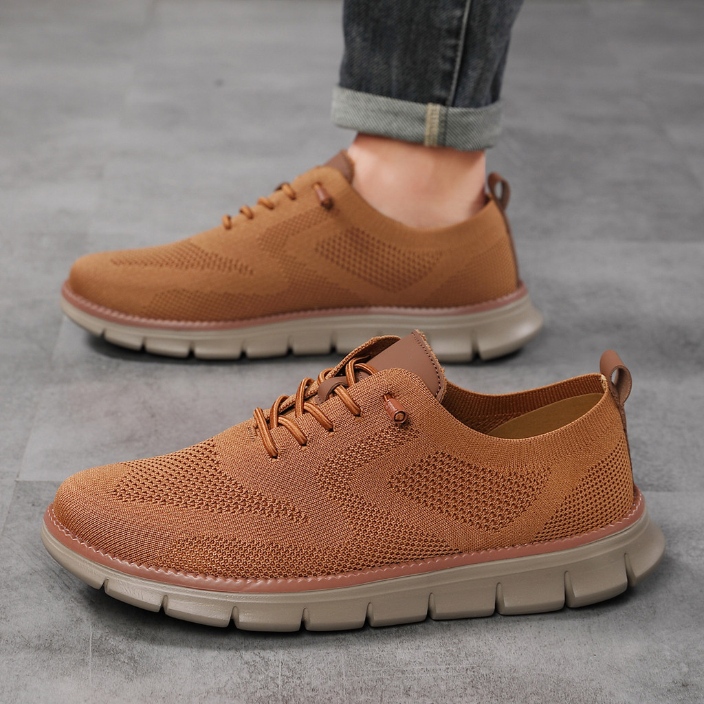 2025 Nhẹ Ren-Up Giày Nam Thoáng Khí Bay Đan Loafer Nam Plus Size Nam Loafer DRMM