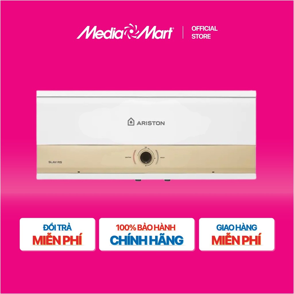 [MEDIAMART] - Bình nóng lạnh gián tiếp Ariston 20L Slim3 20 RS MT - FREESHIP,Bảohànhchínhhãng