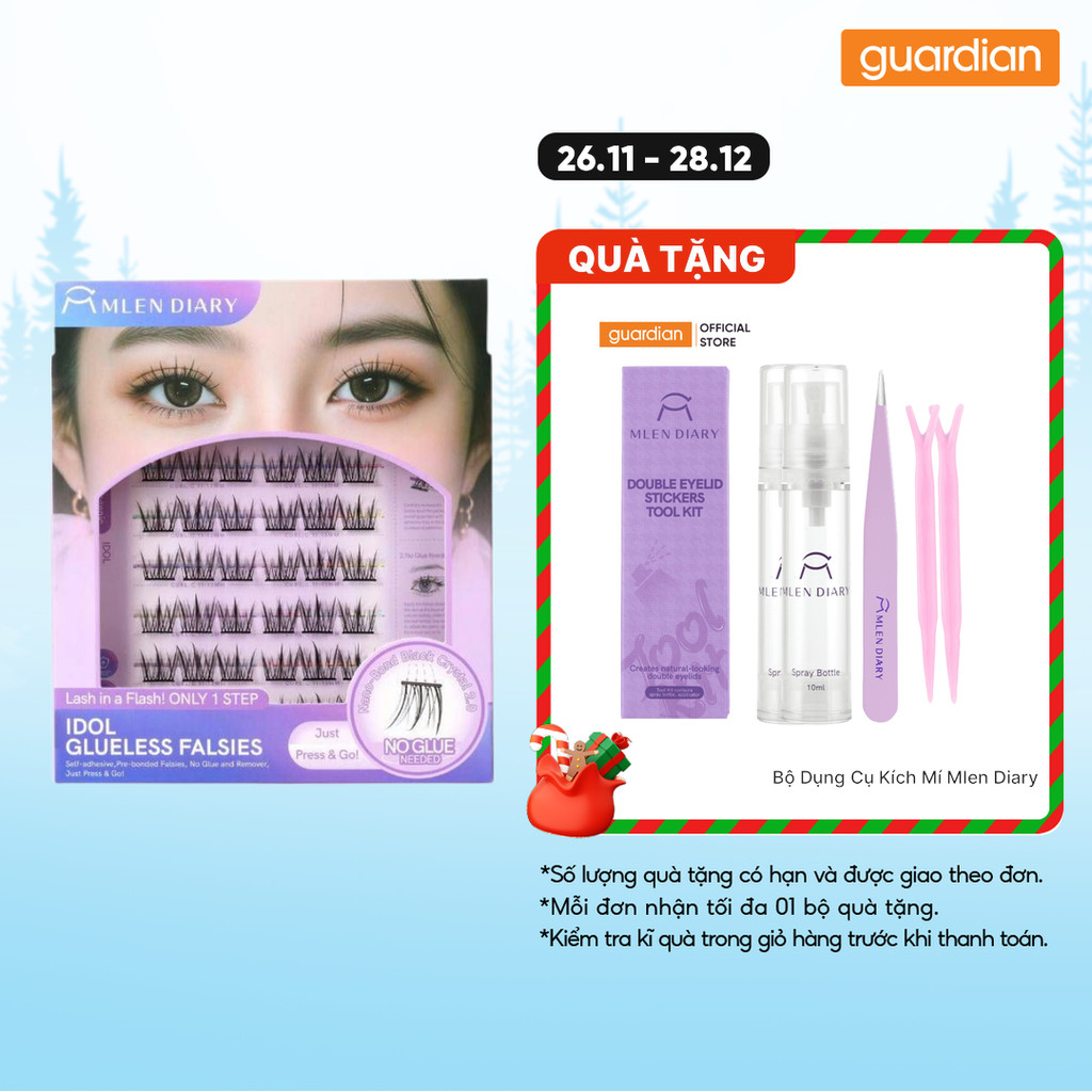 Mi Giả Tự Dính Pha Lê Đen Không Cần Keo Mlen Diary