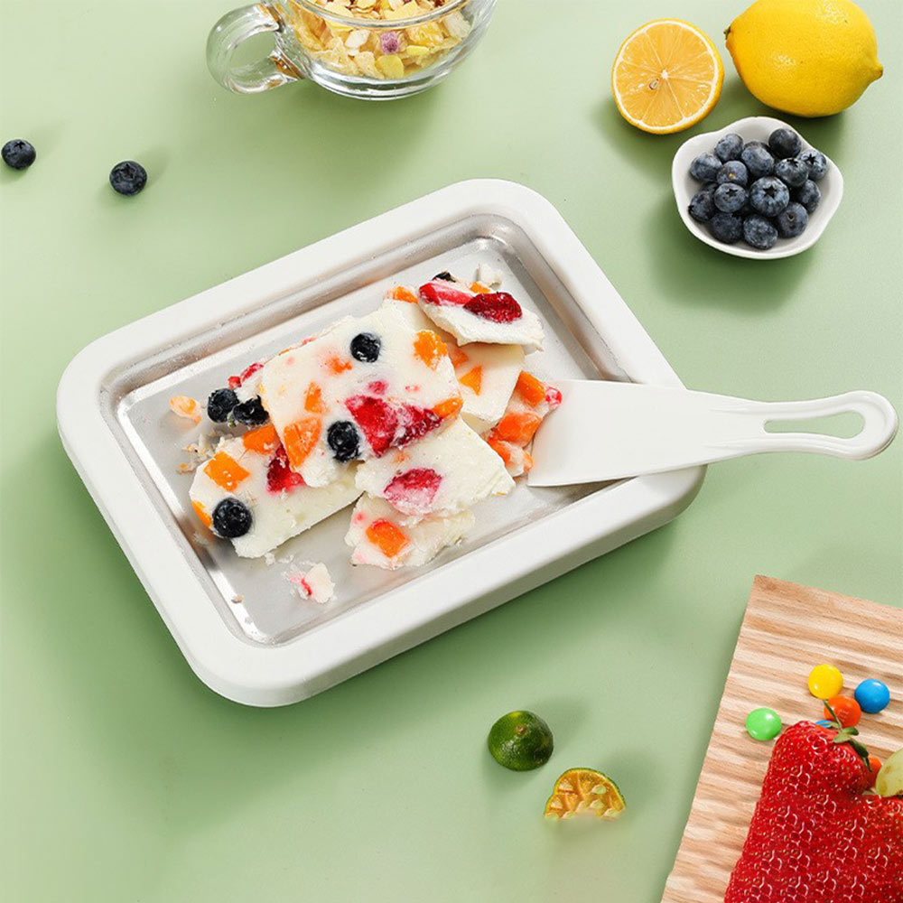 Home Ice Cream Roll Maker - Non-Stick Fried Ice Pan for Yogurt/Ice Cream Desserts