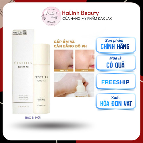 [DRPEPTI] Nước Hoa Hồng Dr.Pepti Centella Cấp Ẩm Căng Bóng 180ml