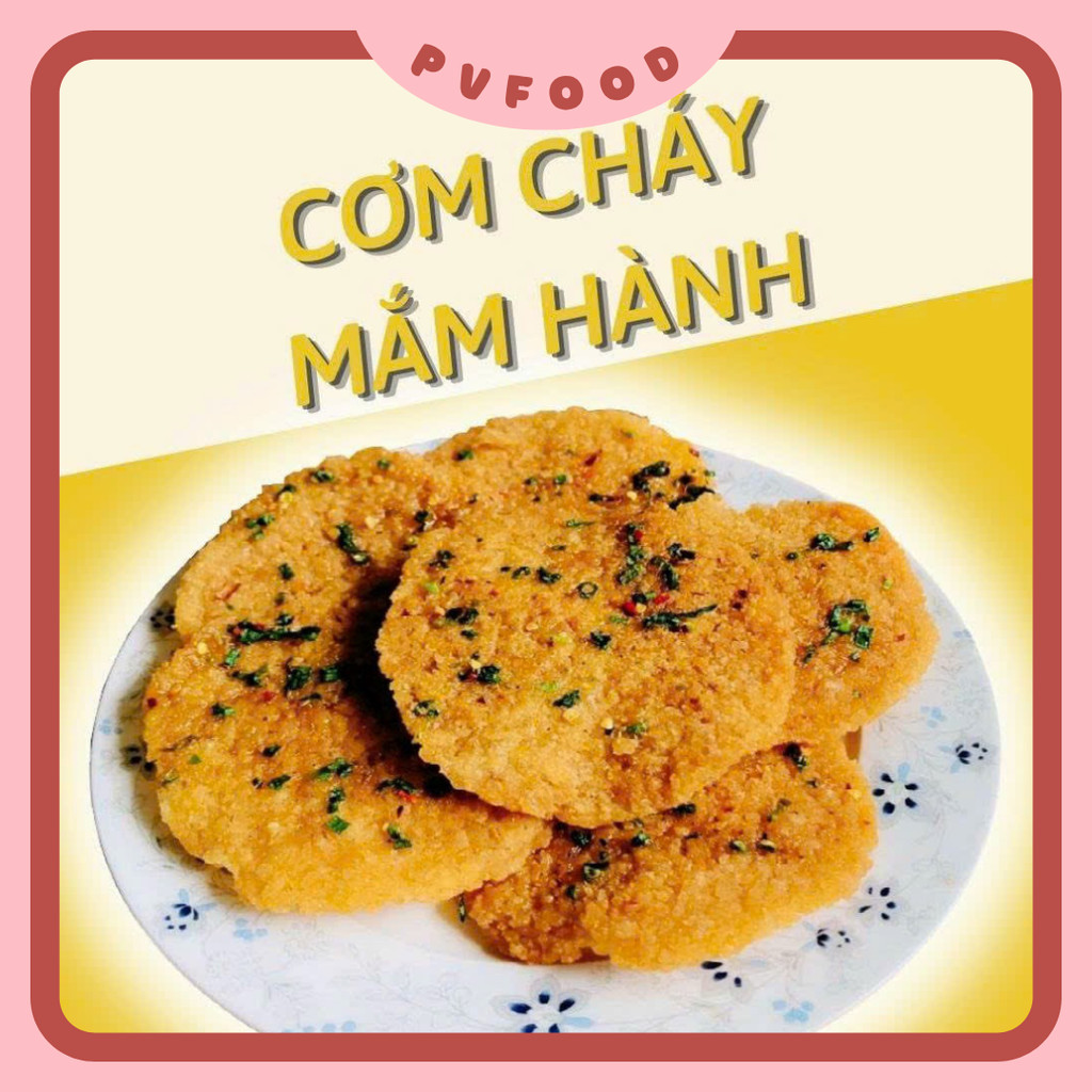 Cơm Cháy Mắm Hành Giòn Rụm Cay Nhẹ Set 10 Gói Ăn Vặt PV FOOD