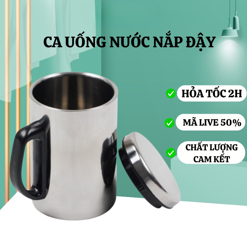 CA GIỮ NHIỆT INOX 500ML - LY UỐNG NƯỚC INOX 2 LỚP GIỮ NHIỆT 500ML