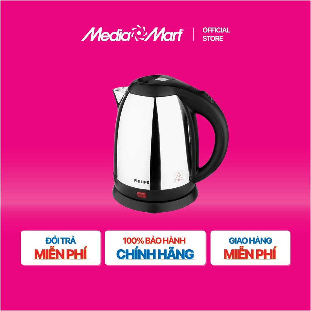 [MediaMart ONLINE-Ship 0đ] Bình siêu tốc inox 1,2L Philips HD9303/03