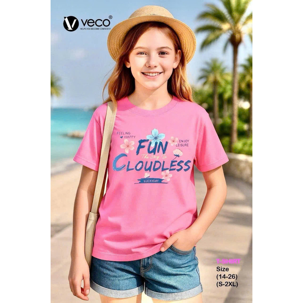 Áo Thun Bé Gái Veco cao cấp