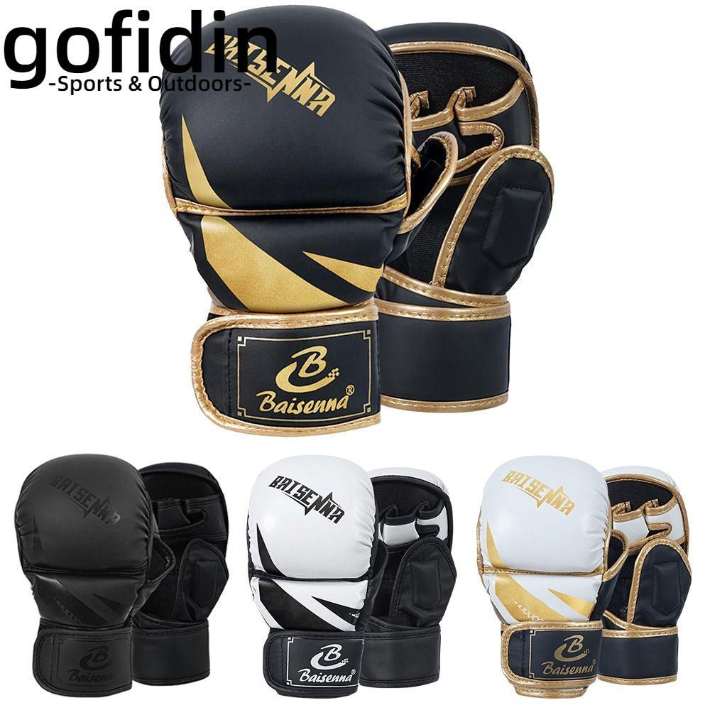 Găng tay đấm bốc GOFIDIN dành cho người lớn, Găng tay MMA bọt biển mật độ cao Palmg, Da PU nhiều lớp