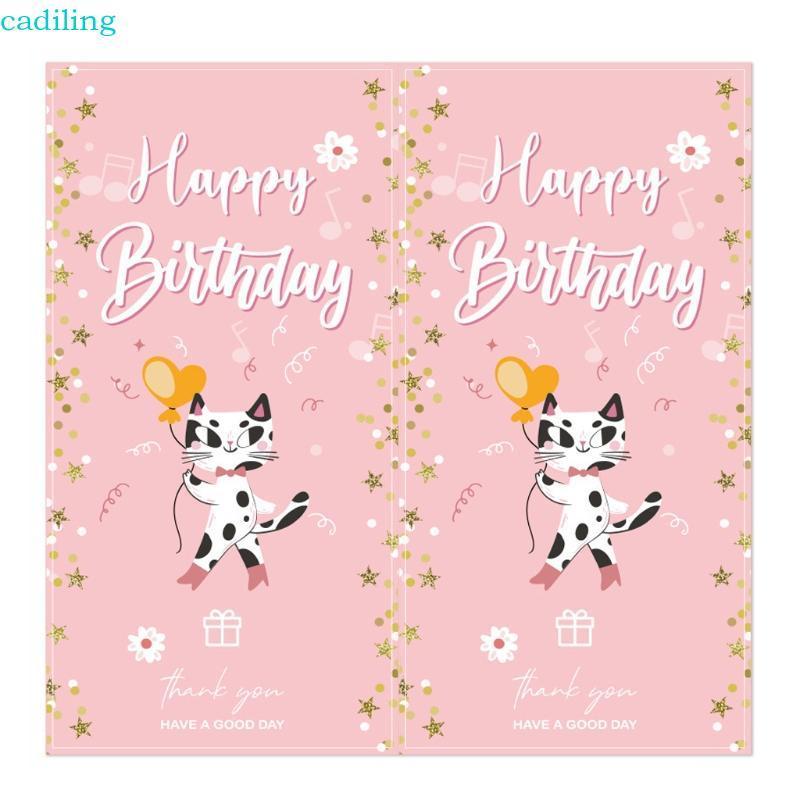 Cadiling 50 Miếng Dán Niêm Phong Chúc Mừng Sinh Nhật Cho Kim Loại Hộp Thủy Tinh Túi Papper