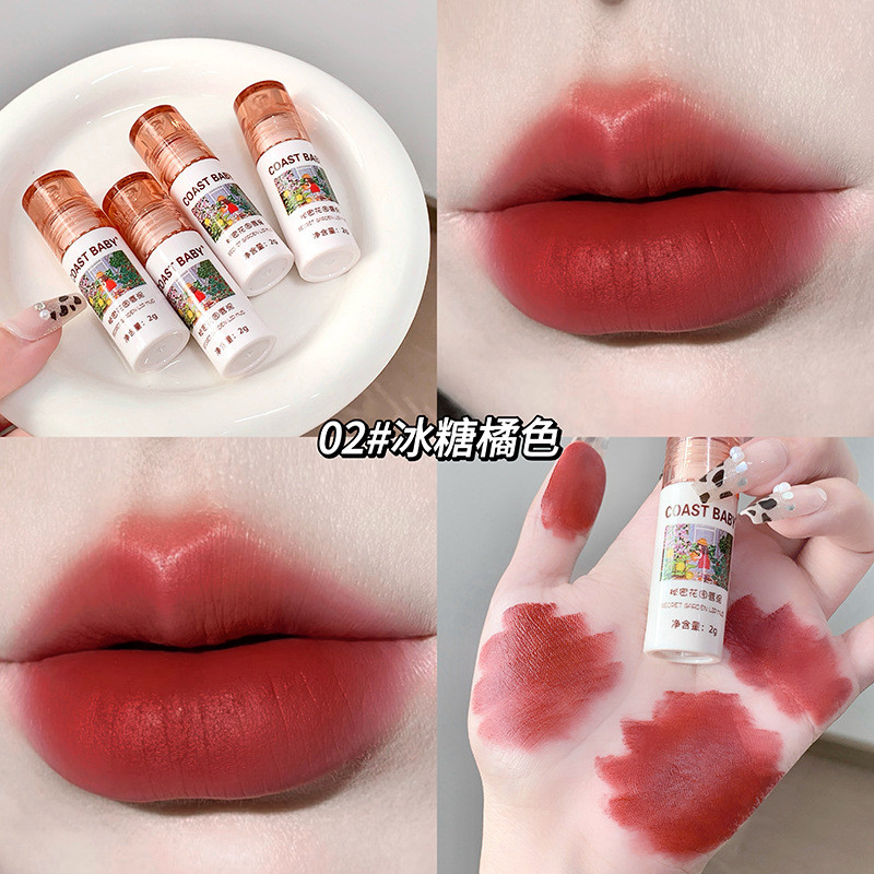 COAST BABY Secret Garden Lip Clay Sinh viên Matte Velvet Soft Matte White Lip Clay Thin If Not Feel 