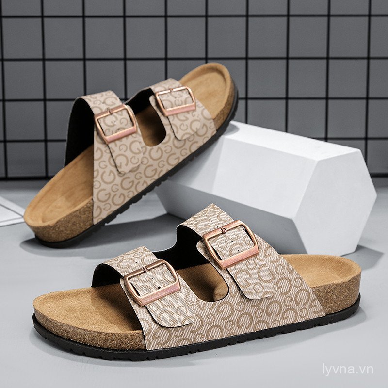 Dayuan Ánh Sáng Sang Trọng Birkenstock Cork Dép Mules Retro Khóa Đi Biển Nam Nữ Hợp Thời Trang Dép