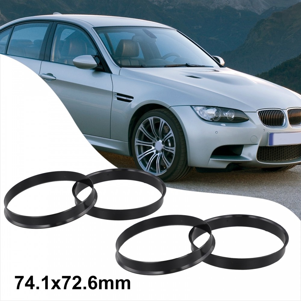 For Wheel Bore Spacer 74 1mm x 72 6mm Hub Centering Rings (Set of 4)