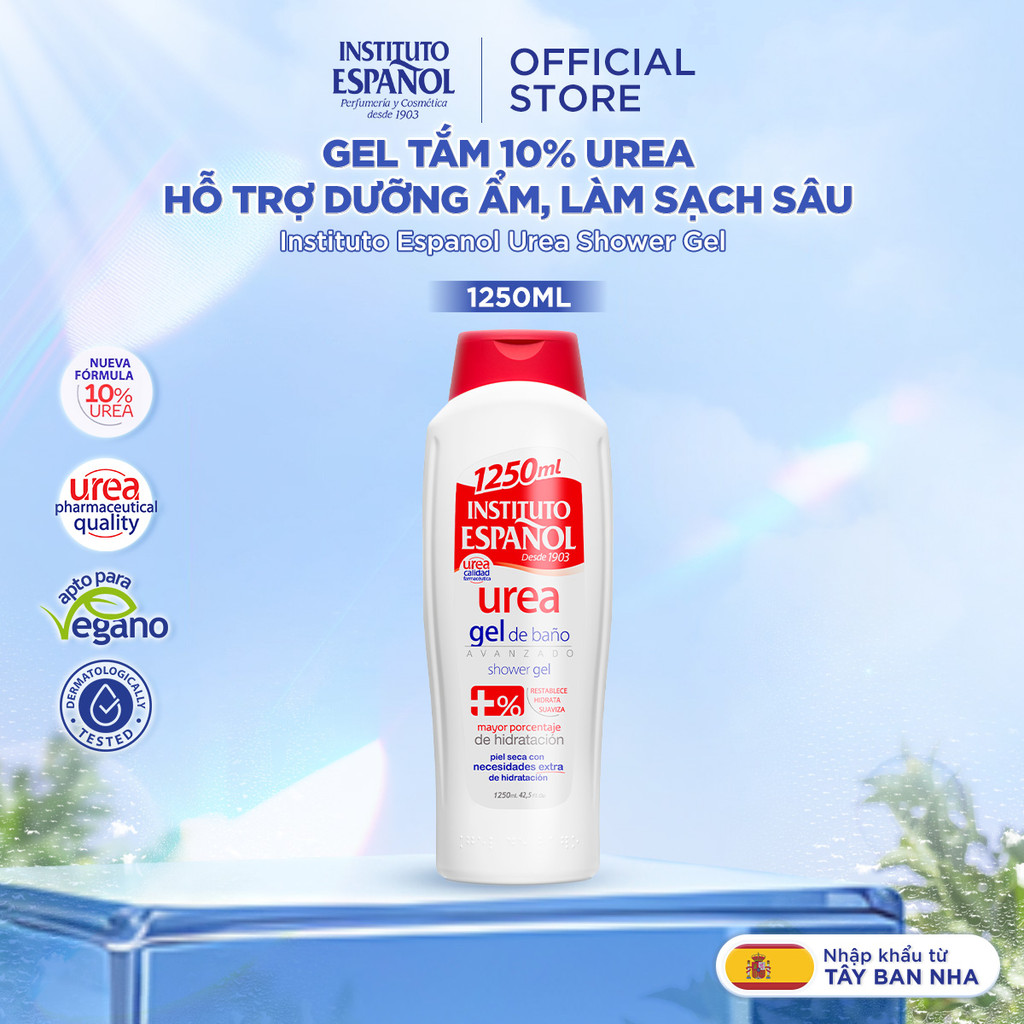 Gel Tắm 10% Urea Hỗ Trợ Dưỡng Ẩm, Làm Sạch Sâu Instituto Espanol Urea Shower Gel 1250ml
