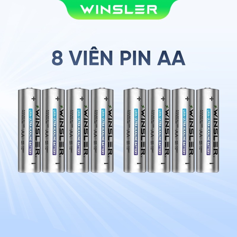 Pin WINSLER AA/AAA 8 viên Alkaline 1.5V, sức mạnh vượt trội, tuổi thọ dài lâu