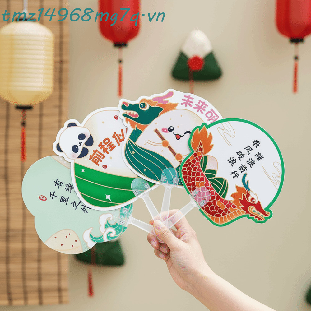 Quạt lễ hội thuyền rồng TMZ14968, Chất liệu PP nhẹ Động lực in Slogan dễ thương Mái chèo hoạt hình Z