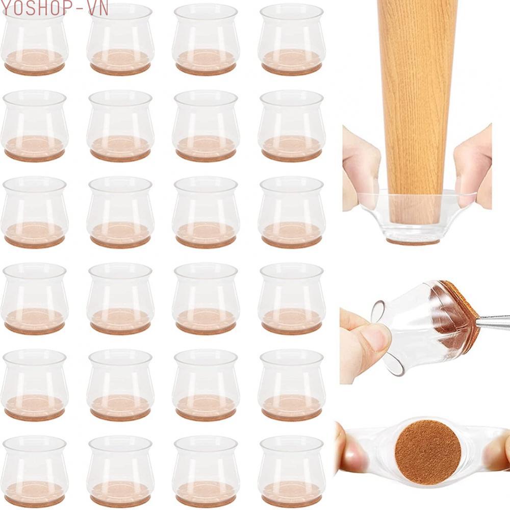 [Ysp]Chair Leg Floor Protectors with Anti Skid Lines Upgraded Version (24 Pack)